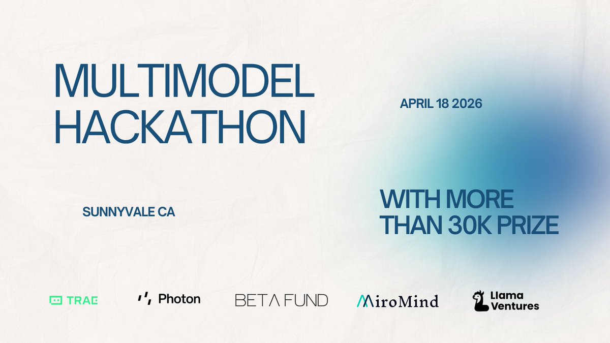 photon_hq's tweet image. Build With Photon at MultiModel Hackathon: 

Join us on April 18 for a full day of building, with the latest models

💰 More than $30K in prizes up for grabs

Partners: @UofBeta @Trae_ai @miromind_ai @llama_venture @BetaFunds

Come build next-level interfaces with us!