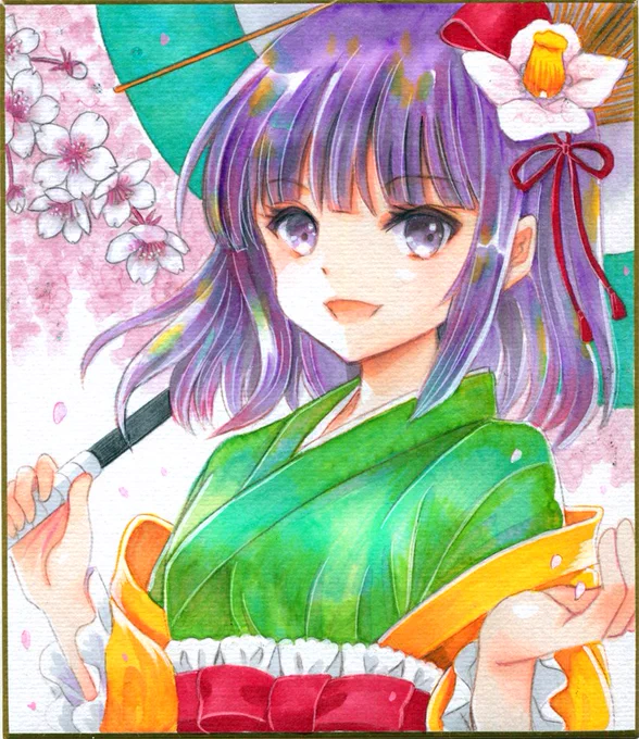 【アナログ絵】フルカラーで阿求描きました