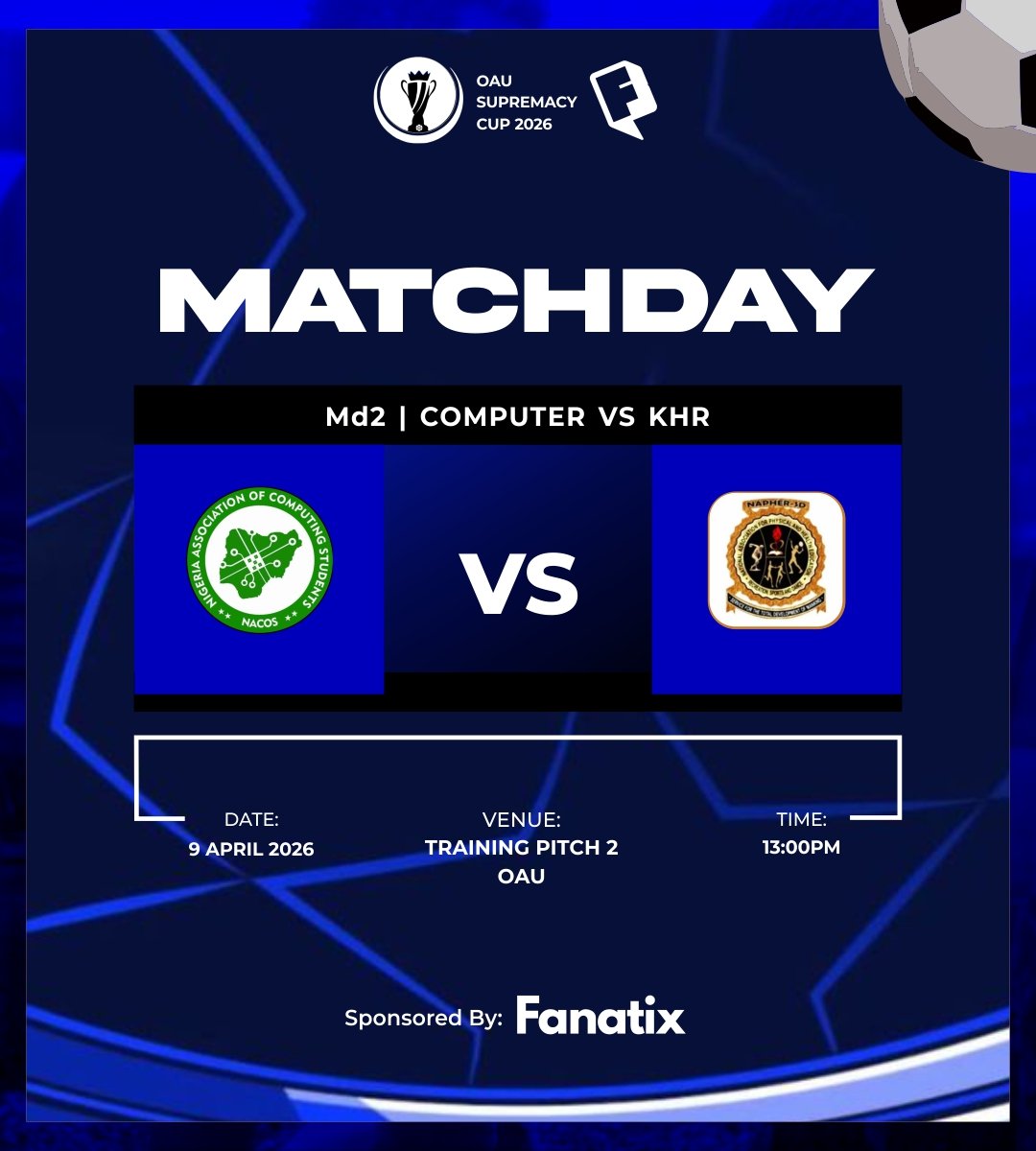 SportsIsco's tweet photo. Here's the Matchday Two Schedule of OAU Supremacy Cup
Acc vs ASE
ANS vs EEE
AGE vs BUS
MRH vs MCB
GEO vs BCH
CSC vs KHR
PUB vs PHY
PHL vs MTH
#INSIDEOAUFOOTBALL
#fanatix #allinews https://t.co/VQVZ96eCFS