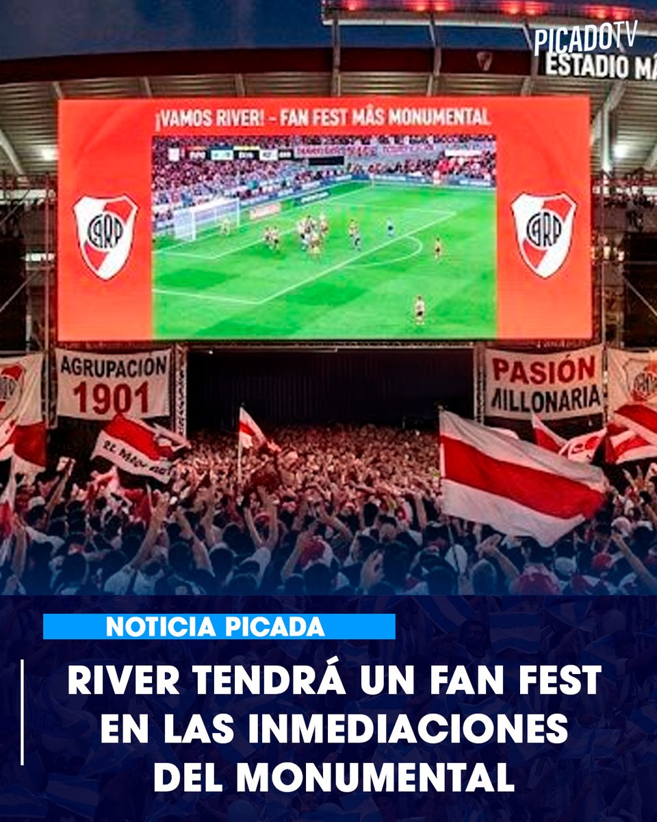 🚨⚪🔴 ¡FAN FEST CONFIRMADO A METROS DEL MONUMENTAL!

🏟️ El Parque Innovación tendrá un espacio exclusivo para hinchas de River, con pantalla gigante para seguir los partidos a pasos del estadio.

🙌🏻 La propuesta apunta a que los fanáticos que no consigan entrada puedan vivir el