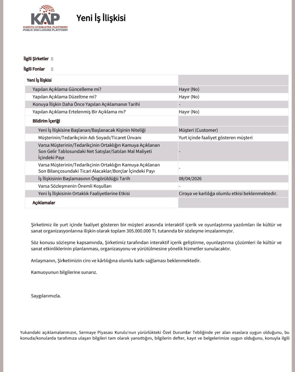 #gateg
Yeni iş ilişkisi , izlemeye değecek #hisse