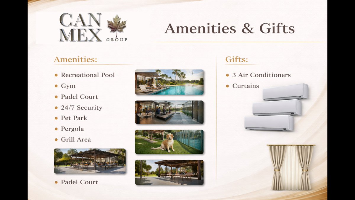 CANMEXGRP's tweet photo. Own a luxury condo in Cancun starting at just $157,000! 

🏡 Vienna Model (87m²): 1-2 Beds
🏡 Verona Model (109m²): 3 Beds

Amenities include: Padel courts, gym, family pool, pet park, and 24/7 security. Plus, get 3 AC units and curtains FREE
📧 info@canmexgroup.com https://t.co/HSBm2KZ1Zs
