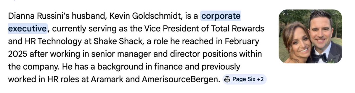 CobyValentine24's tweet image. Dianna Russini's husband oversees human resources technology for Shake Shack?

She 100% banged Mike Vrabel 😂