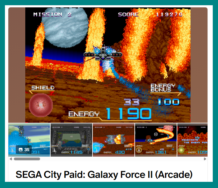 sega_city's tweet image. Over on the Patreon - we have a look at GIFs from 'Galaxy Force II' on the SEGA Arcade Y Board!

Check it out by following us for free at ift.tt/MiQ6P7L !