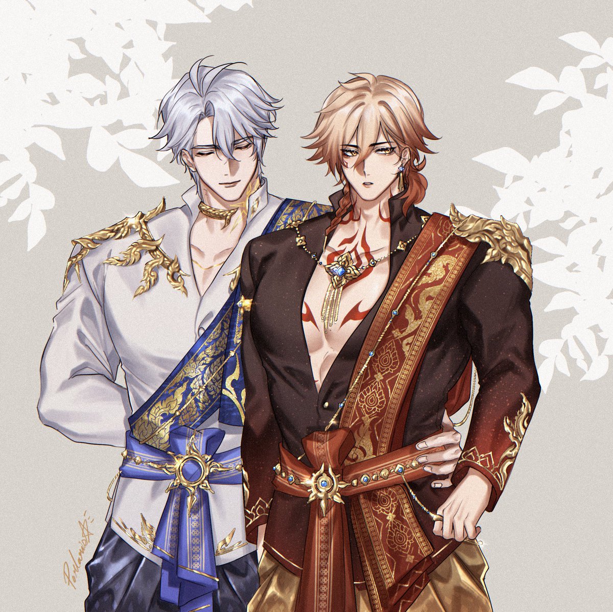 PorlarisArt's tweet image. #phaidei ☀️🍷

hehe I’m back! it’s nearly Songkran day so I wanna draw them in thai traditional outfits 🥺✨✨