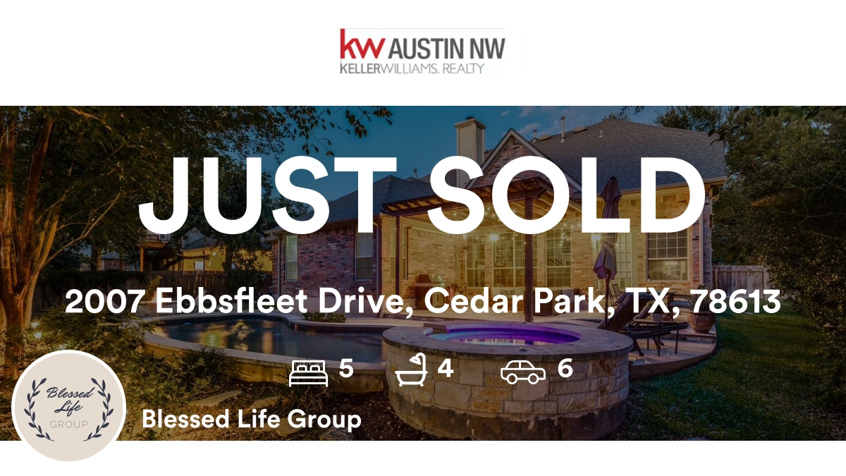 KWBlessing's tweet photo. 🛌 5 🛀 4 🚘 6
📍 2007 Ebbsfleet Drive, Cedar Park, TX, 78613

Our team’s latest sale on RateMyAgent
(TX) 526659
https://t.co/gwToP4igSA

...
#ratemyagent #realestate https://t.co/36Vq7aNRSo