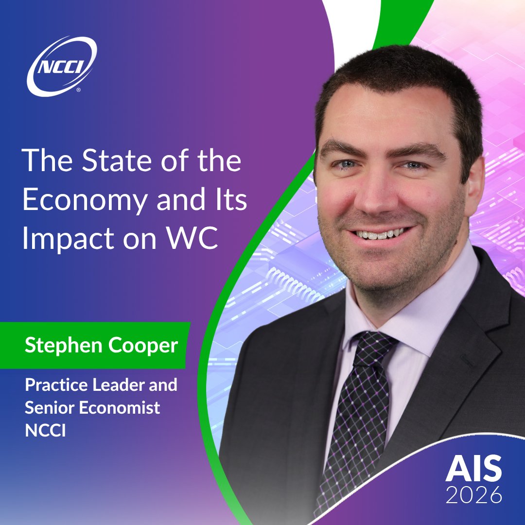 NCCI's tweet image. 🎙️ AIS Session Spotlight! 💡The dynamically changing workforce and evolving economy are top of mind for #workerscomp executives. NCCI expert Stephen Cooper will provide an in-depth perspective on recent economic developments and their impact on workers compensation.

➡️📝 For the