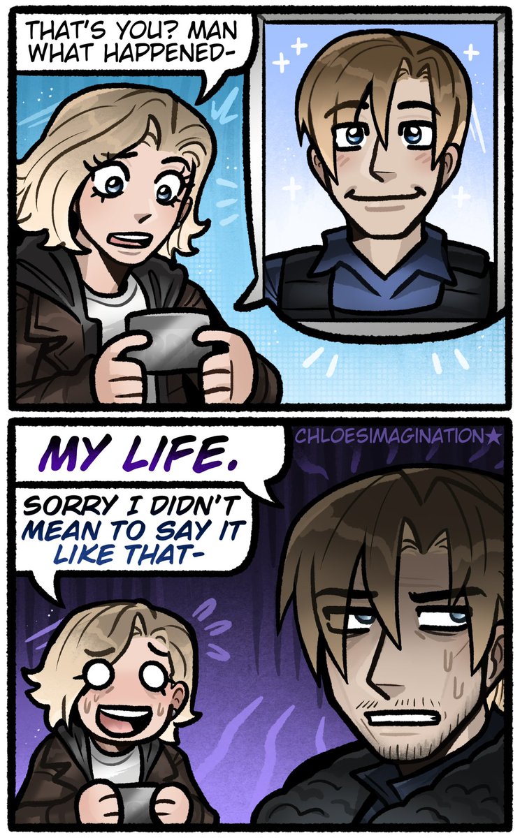 Resident evil beat the hell outta Leon Kennedy..