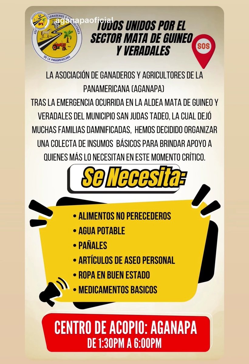 ReporteYa's tweet image. #8Abr #Táchira #Lluvias #Ayuda
@Olivarescfc: Amigos, las lluvias en el Edo Tachira han causado desastres y no se esta hablando de ello. Varias aldeas en el Municipio San Judas Tadeo tienen familias damnificados y necesitan nuestro apoyo, les dejo la info