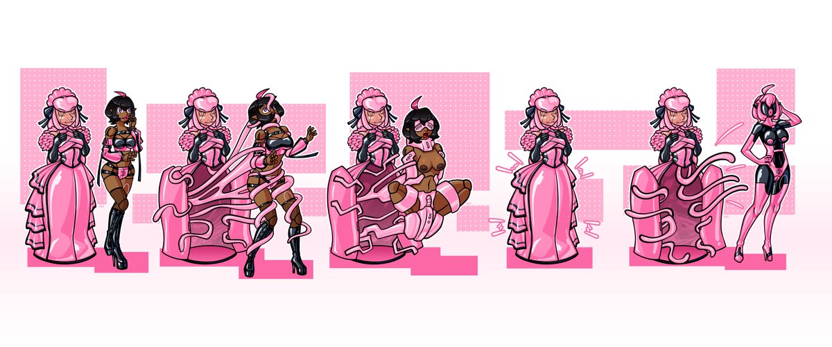 StroSab's tweet image. Rubber IronMaiden TF #digitalart #originalcharacter #commissionart #slimetransformation #rubberdoll #tfsequence #maid