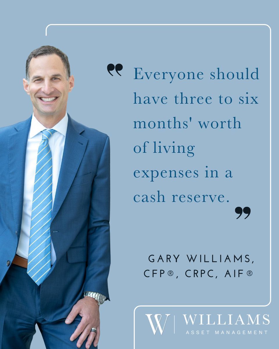 WilliamsAsset's tweet photo. Gary Williams, CFP®, CRPC, AIF® was recently featured in Kiplinger.

In the article, Gary highlighted the importance of maintaining a cash reserve to help manage unexpected expenses.

Read the full article: https://t.co/G0CTPcXqkA

#EmergencyFund #WilliamsAssetManagement https://t.co/xrBfZ9vON6