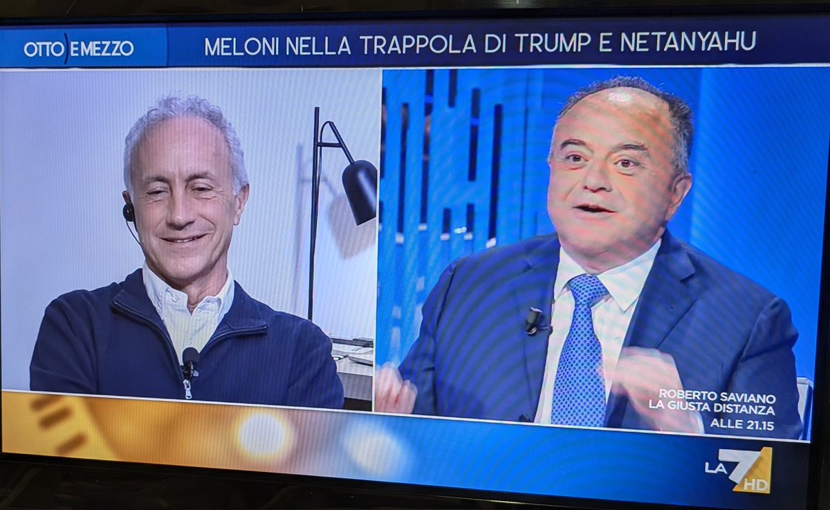 Un'inquadratura che parla da sola. #Travaglio e #gratteri. 2 top assoluti che ci hanno salvato da una inculata stratosferica. Grazie grazie e ancora grazie. #ottoemezzo