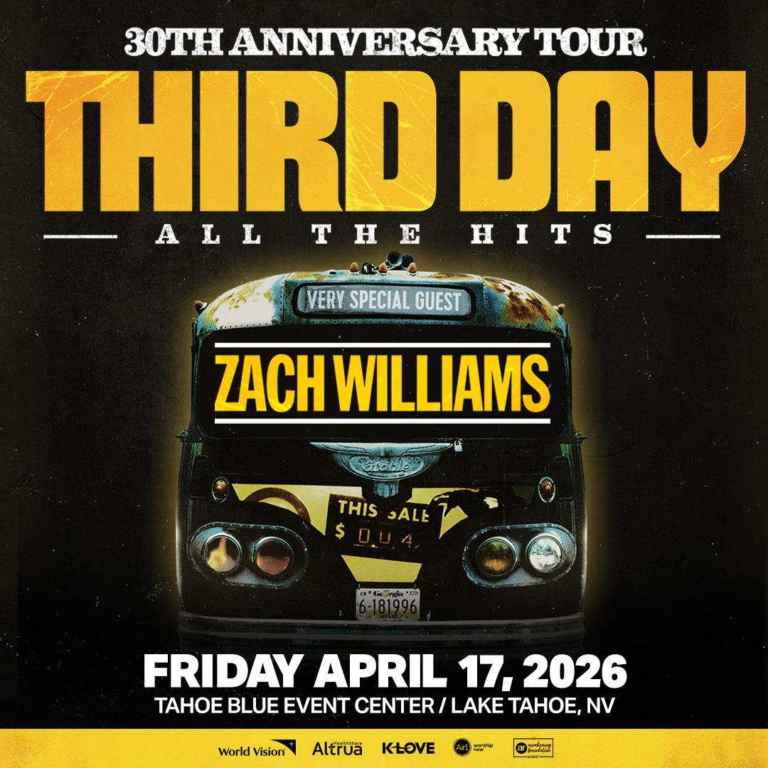 Third Day 30th anniversary tour! Next Friday, April 17, 7pm at Tahoe Blue Event Center in Stateline, NV. Presented by Awakening Events.
#thirdday #concert #zachwilliams #laketahoe
