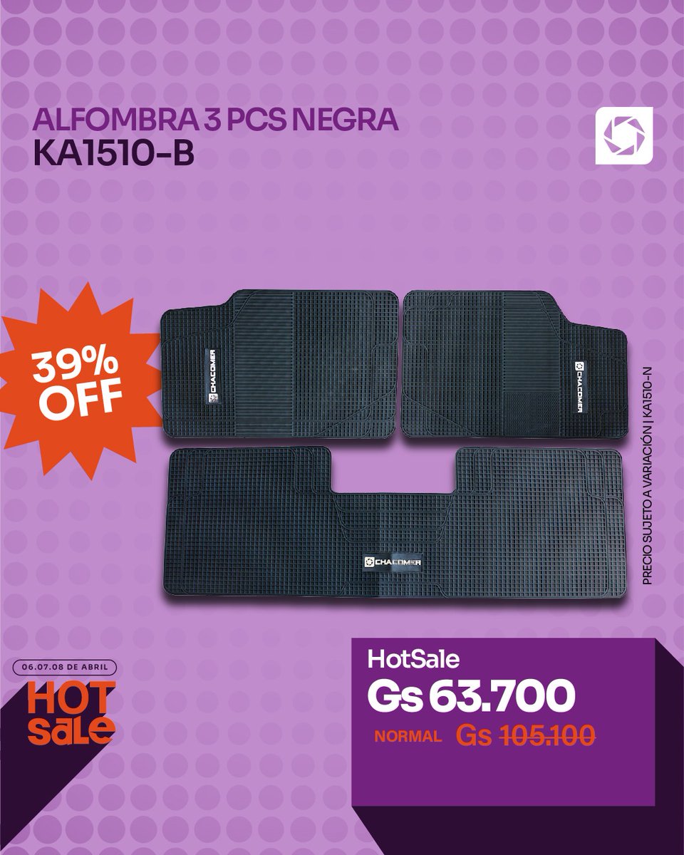 chacomer's tweet image. 🔥 Pisá fuerte con estilo 🚗 Alfombras para auto en Hot Sale para mantener tu vehículo impecable en cada viaje 💪
#Chacomer #Ofertas #HotSale #Accesorios #Auto