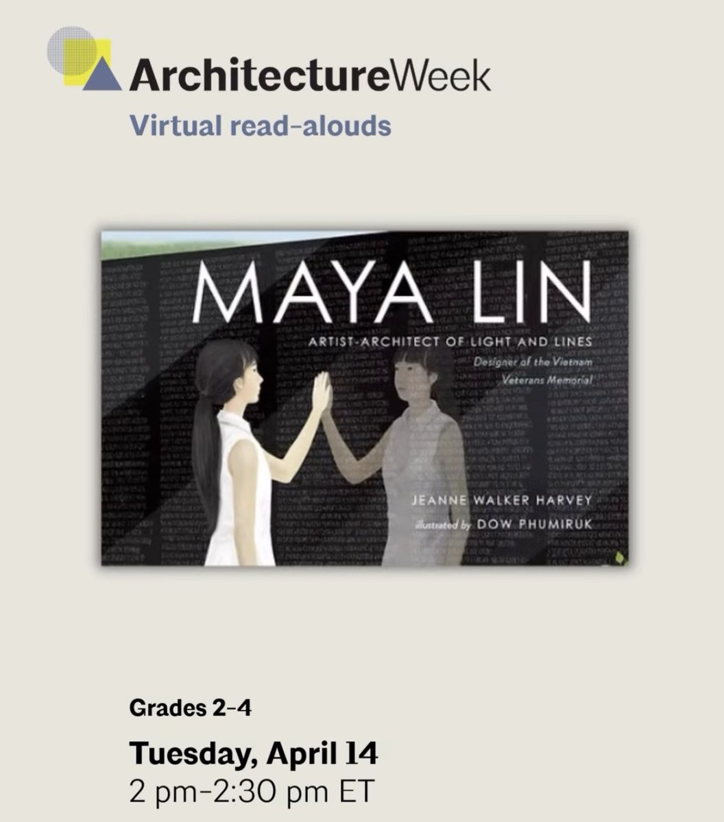 JeanneWHarvey's tweet image. 🌟FREE🌟zoom event! So excited to share our MAYA LIN and THE GLASS PYRAMID about the Louvre Pyramid and architect I.M. Pei books with students! I'll share my writing background and read the book. Please join us! #teachers #librarians Sign up: aia.org/community/even… @EastWestLit
