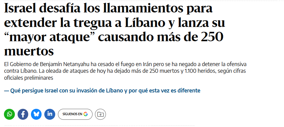 Lo que está haciendo Israel en Palestina y Líbano es el Auschwitz de nuestro tiempo. Aquel horror se detuvo con el legítimo uso de las armas. Pero es que esa basura llamada UE no se atreve a empezar siquiera con algo más sencillo: embargo comercial y ruptura de relaciones.