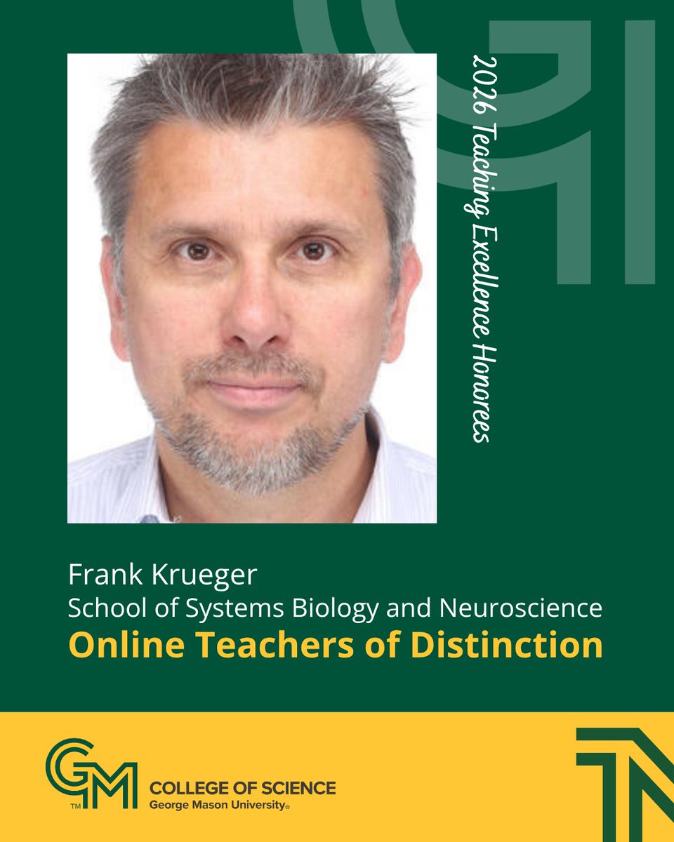 GMU_COS's tweet image. Congratulations to the 2026 Teaching Excellence Award recipients and honorees in the College of Science! These honors celebrate their outstanding contributions to teaching and their lasting influence on the Mason Science community.

#MasonScience #TeachingExcellence