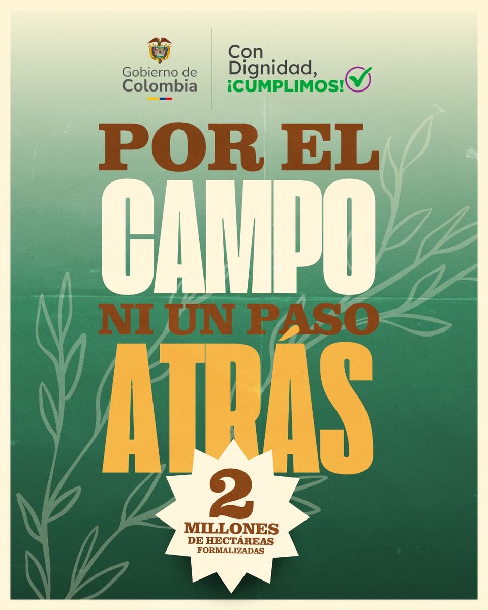 annye2019's tweet photo. Este es el Gobierno que más tierras le ha entregado al campesinado y a las comunidades étnicas en la historia. Hoy Colombia no da ni un paso atrás en la Reforma Agraria. ¡Seguiremos poniendo la tierra en manos trabajadoras! 

#2millonesdehectareas https://t.co/CFGmpi8VwY