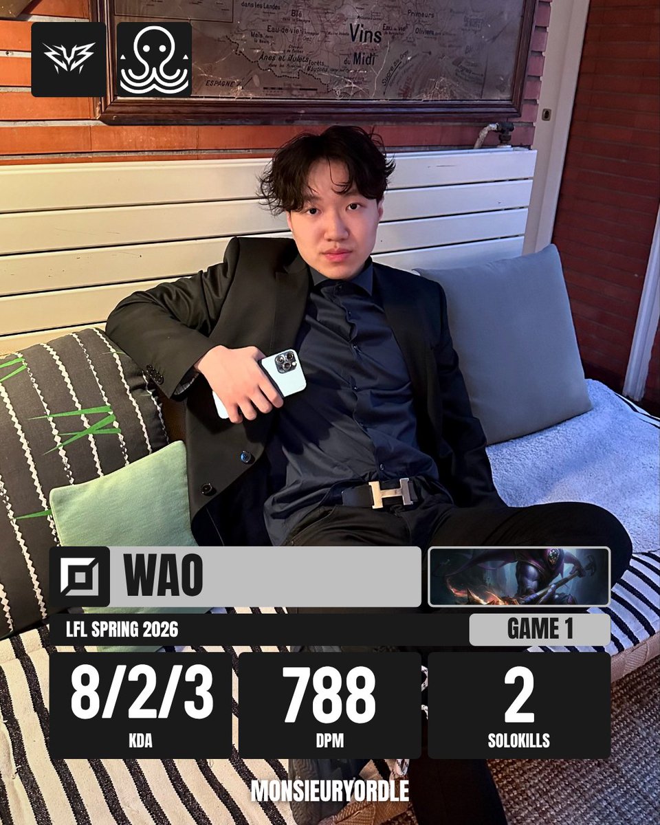 MonsieurYordle's tweet image. [Match Stats] - LFL

🇫🇷 @Waolol | ZYB Esports
🆚 ICI Japon Corp
🗓️08/04/2026

#ZYBWIN #LFL