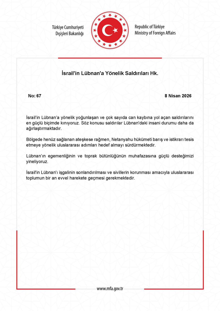 T.C. Dışişleri Bakanlığı tweet media