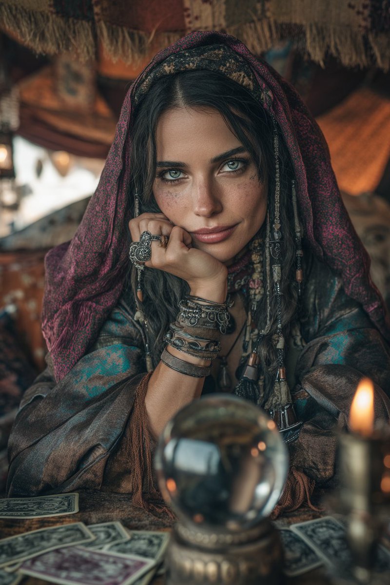 QT your Gypsy fortune teller

All are welcome to join in!
Inviting: <a href="/crimsonxelayan/">Ada</a>  <a href="/RoyalKongz/">RoyalKongZ (Laurent)</a>  <a href="/AzenhaLuca38191/">Prompt Dreamer</a>  <a href="/lilithlives3/">🔪☠️⛤(Anastasia)⛤☠️🗡️</a>

budgetpixel.com/u/Chris70