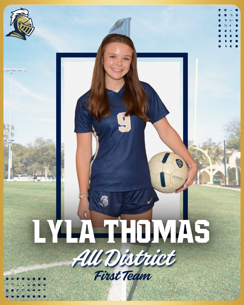 Congratulations to these Lady Knights
on being named to the TAPPS II District 2 All-District
team!

Special congratulations to:
Clara Carter - District Defensive Player of the Year
Violet Timmons - District Newcomer of the Year

Way to go ladies!

#ArmorUp⚔