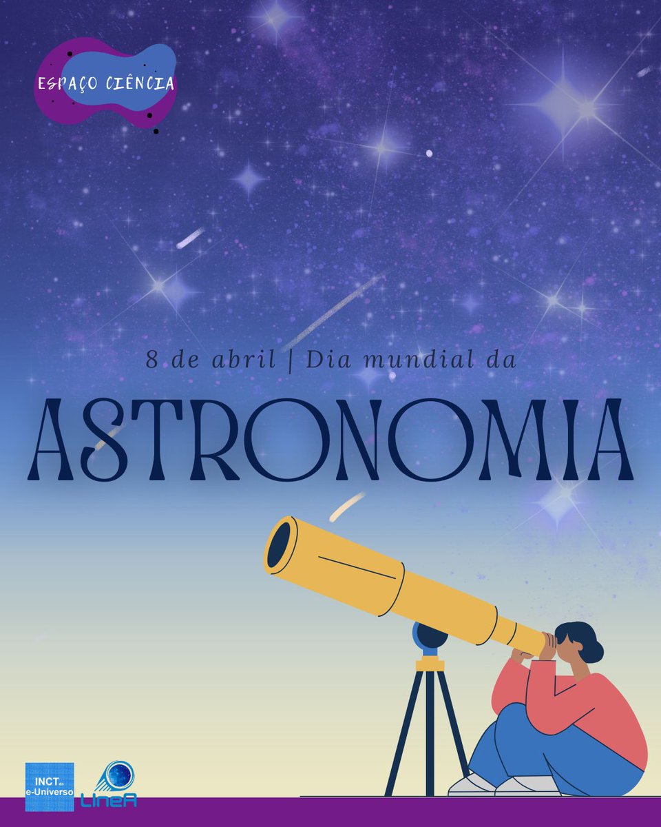 Hoje é celebrado o dia mundial da Astronomia! 🌌

A data reforça a importância do investimento em ciência e na formação de novos pesquisadores. Esperamos que o nosso país siga contribuindo para o desenvolvimento de novas tecnologias e na promoção da inovação na área!