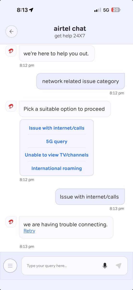 ⁦<a href="/airtelindia/">airtel India</a>⁩ ⁦<a href="/Airtel_Presence/">Airtel Cares</a>⁩ even help has no network