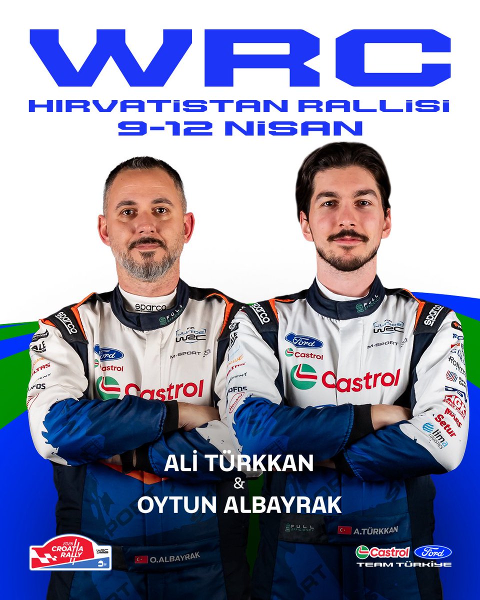 CastrolFordTr's tweet image. JWRC sezonunun ikinci ayağına hazır mıyız?​
​
9-12 Nisan tarihleri arasında JWRC Hırvatistan Rallisi’nde mücadelemiz devam ediyor!💨 🇭🇷​
​
Hedefimiz 🏆​
​
#CastrolFordTeamTürkiye #WRC2026 #JWRC #RallyCroatia