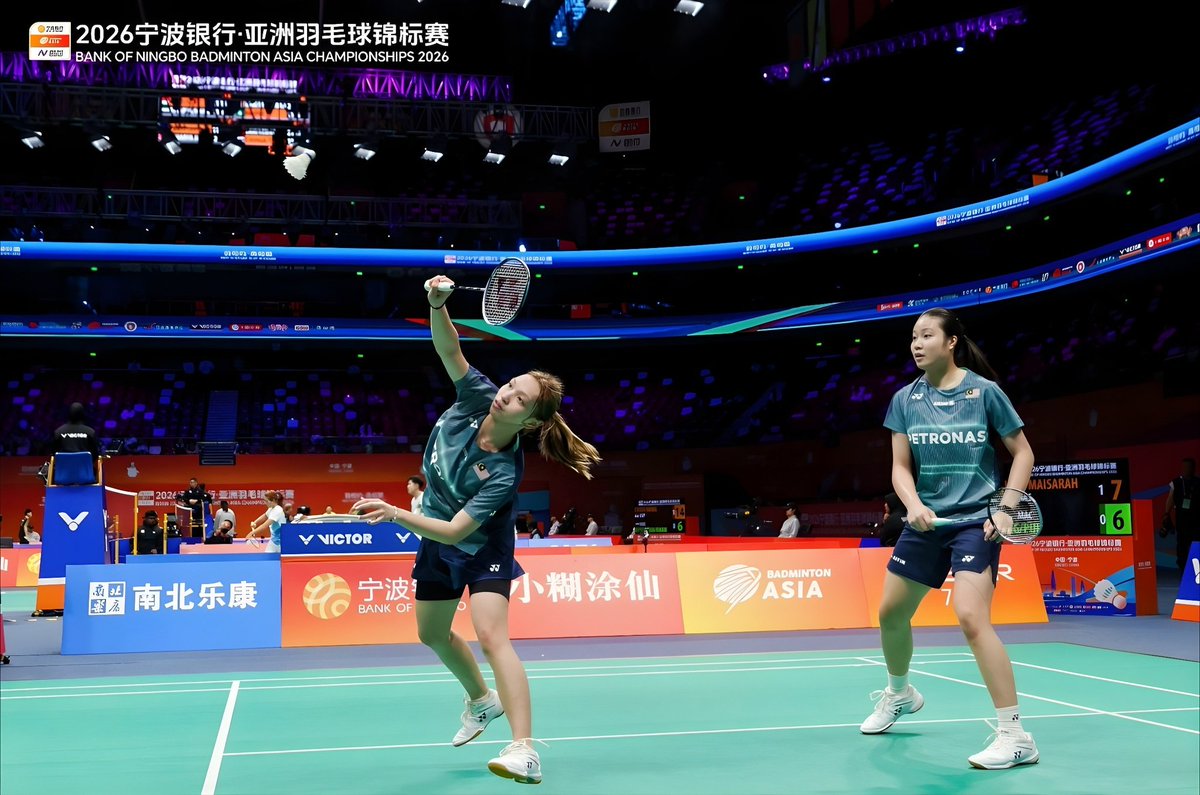 BA_Malaysia's tweet image. #BAC2026

WD | R32

#TPE Hsieh Pei Shan-Hung En-Tzu
def. #MAS 🇲🇾 Low Zi Yu-Noraqilah Maisarah Ramdan 21-12, 21-16

⏱️ 38 mins

A commendable effort from our debutants to challenge the World No. 8 pair until the very end.

#BadmintonMalaysia