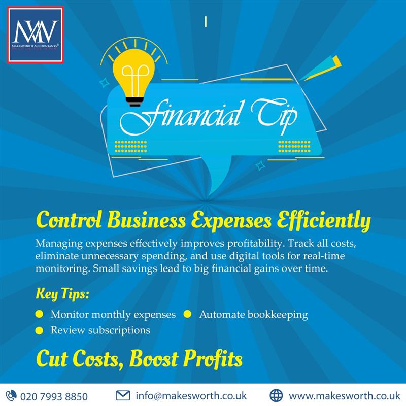 MakesworthAcc's tweet image. Control your business expenses to maximise profits and ensure long-term growth. Track spending, eliminate waste, and leverage digital tools for smarter decisions. Consistent monitoring turns small savings into big results.

#BusinessTips #SmartBusiness #AccountingTips