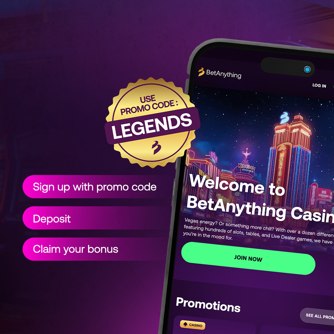 betanycasino's tweet image. Sign up today and get a 150% BONUS on your first deposit with promo code 📲 LEGENDS

Legends get more at BetAnything 🔥

bit.ly/xCasinoLegends

#casino #bonus #offer #legend
