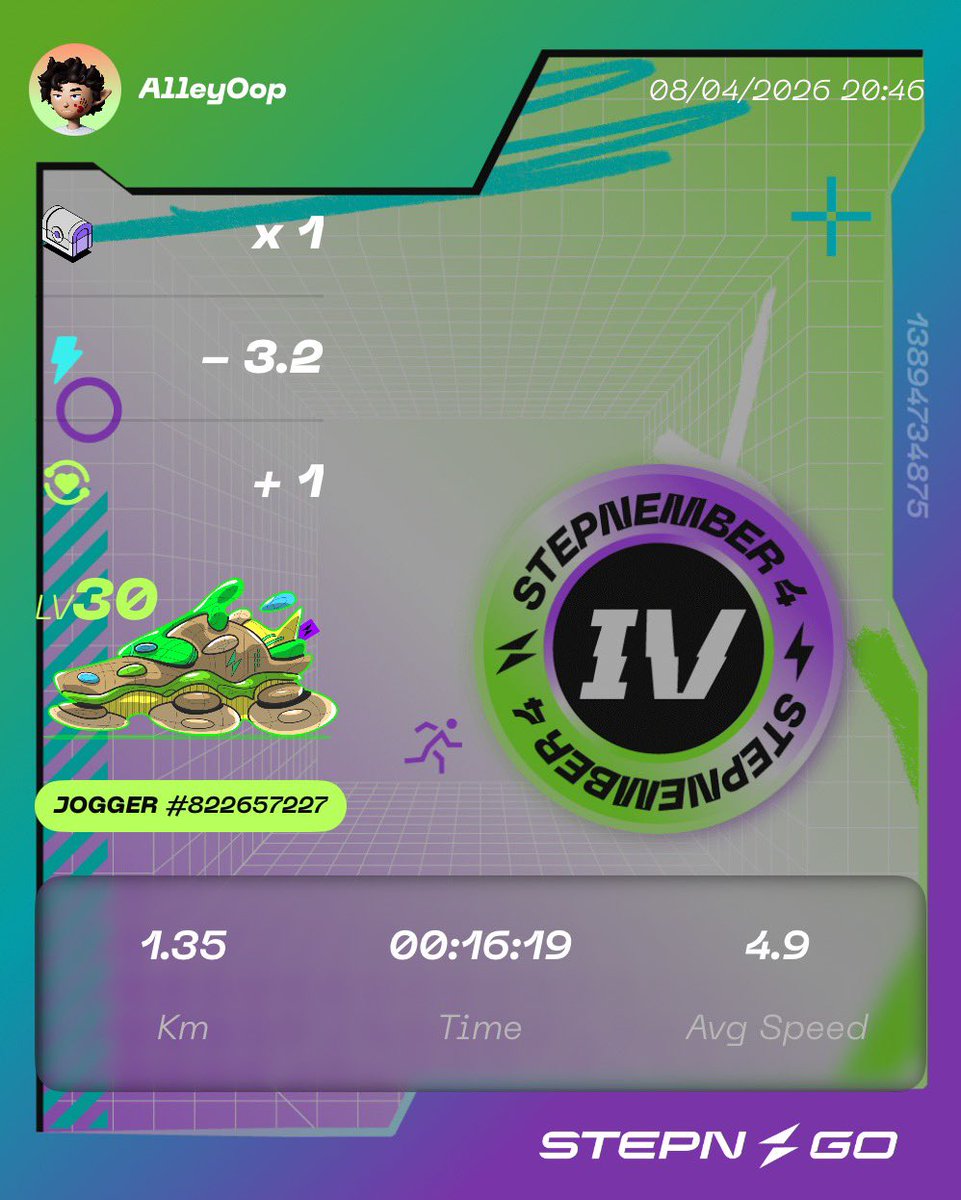 Avalanche511224's tweet image. 昼間は暖かかったのになぁ🤔
OGは下ブレしました🫠

 #STEPN  #STEPNGO