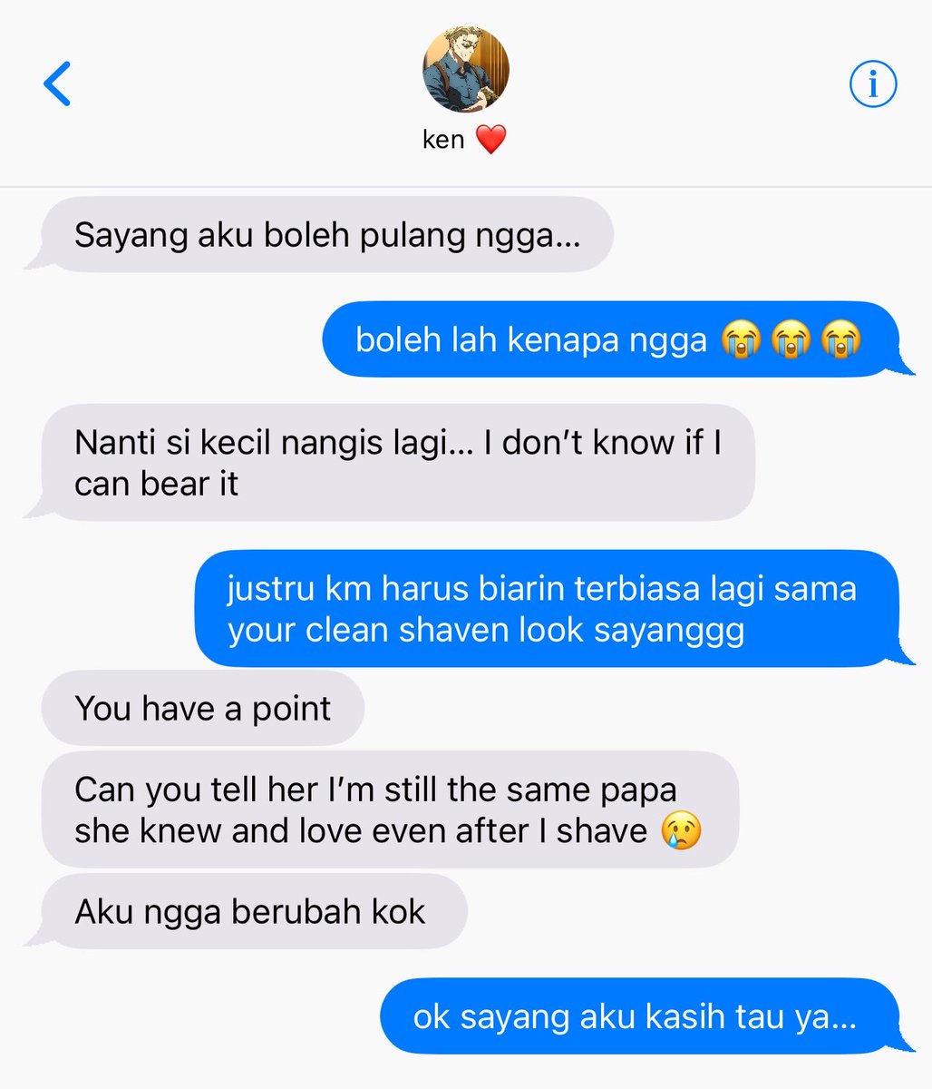 catastyph's tweet photo. first heartbreak papamin pas dia abis nyukur terus his daughter couldn’t recognize him and cried at the sight of him 💔 https://t.co/uJtU4hN6ht