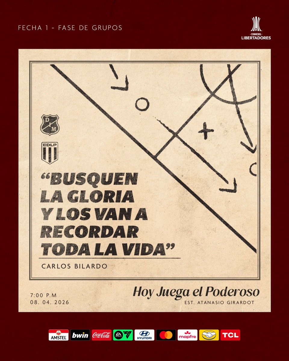 DIM_Oficial's tweet image. ¡Hoy juega el #Poderoso! 🔴🔵

🆚 Medellín vs Estudiantes de La Plata 🇦🇷
🏆 CONMEBOL Libertadores - Fase de grupos
📅 Fecha 1
🏟️ Atanasio Girardot
⏰ 7:00 p.m.
🎟️ DIM Plus

#DaleMedellín