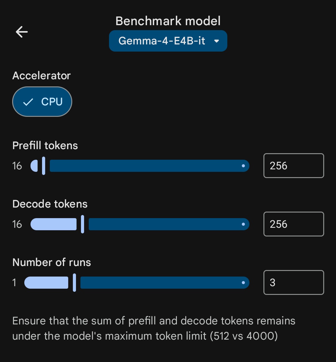 Merocle's tweet image. I made another attempt to launch Google Edge Gallery on the Pixel 10 Pro. Six months ago, I had the option to use the GPU, and the app would freeze up completely with any LLM, but now there’s simply no GPU option. And the models run significantly slower than on the iPhone 17.