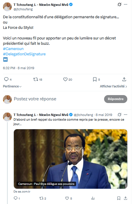 jtchoufang's tweet photo. Sur la fameuse délégation permanente de signature faite par décret au #SGPR, sa constitutionnalité était déjà fortement questionnable.
Cependant, le cadre légal n'autorise pas un citoyen lambda à interpeller le gardien de la constitution, à savoir le Conseil Constitutionnel, qui par ailleurs, en oublie de jouer son rôle fondamental, inféodé qu'il est au PR dont il se sent redevable!
J'en avais fait un tout un fil dès le moi de Mai 2019.
A relire ici...
https://t.co/6FvzYqe1Rm