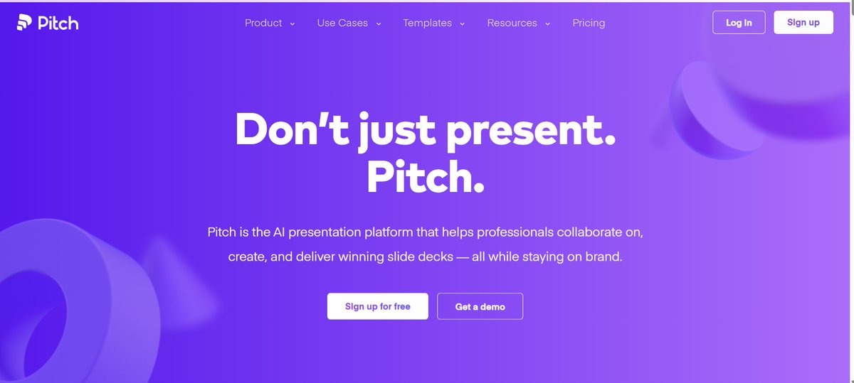 spssksa2030's tweet image. Pitch
 منصة متخصصة في إنشاء العروض التقديمية بشكل حديث وتعاوني.

من الصورة يظهر أنها تقدّم نفسها كمنصة عروض مدعومة بالذكاء الاصطناعي، تساعد الفرق على:

1- إنشاء الشرائح بسرعة
2- التعاون على العرض في الوقت نفسه
3- الحفاظ على هوية العلامة التجارية داخل التصميم
4- تجهيز عروض