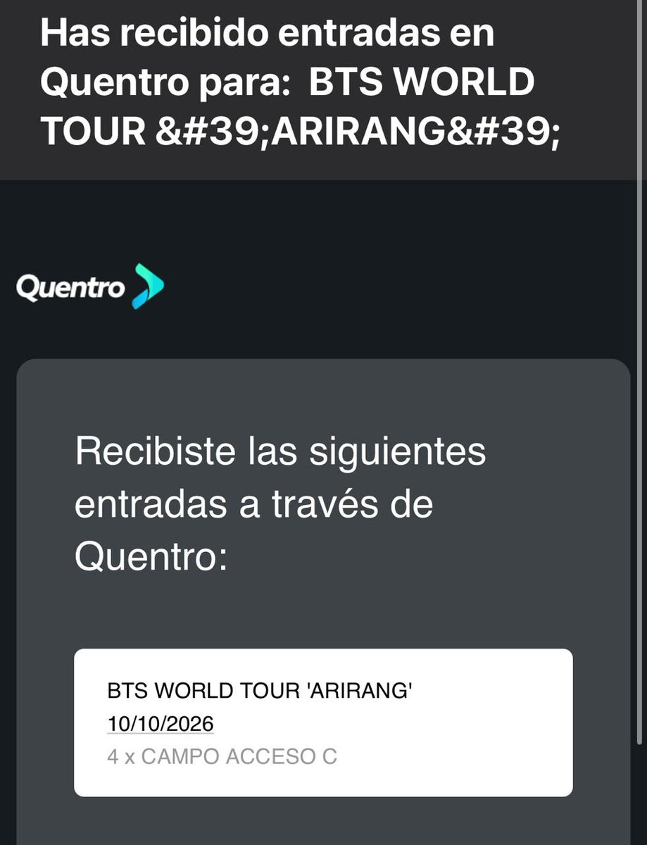 Minlyx1's tweet photo. EN VENTA!!!!
ENTRADA A BTS CON FECHA 10/10 CAMPO C, SI ESTAS INTERESADA, ESCRIBEME Y TE DETALLO INFORMACIÓN
AYUDA A UNA ARMY COMPARTIENDO ESE MENSAJE PARA QUE PUEDA CONSEGUIR SU ENTRADA, GRACIAS 💗✨️ https://t.co/bB0Cumyv0L
