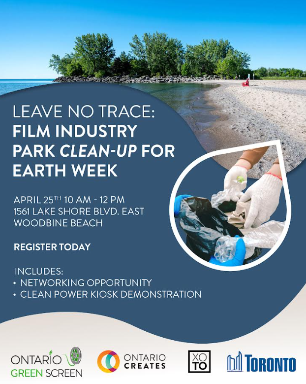 NABET700_BA's tweet photo. Join film industry workers April 25, 10am–12pm at Woodbine Beach (1561 Lake Shore Blvd E) for a park clean-up! Stay for demos of City-owned power kiosks that help productions reduce emissions. #xoTO @OntGreenScreen #NABET700
Register via the link https://t.co/g9uPj6xqkm https://t.co/De0GSNtrmh