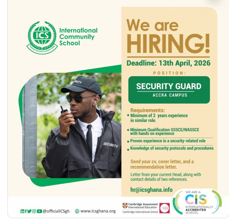 VacanciesGh's tweet image. Vacancy: SECURITY OFFICER  -  To view and apply, click vacanciesinghana.com/short/en7aR