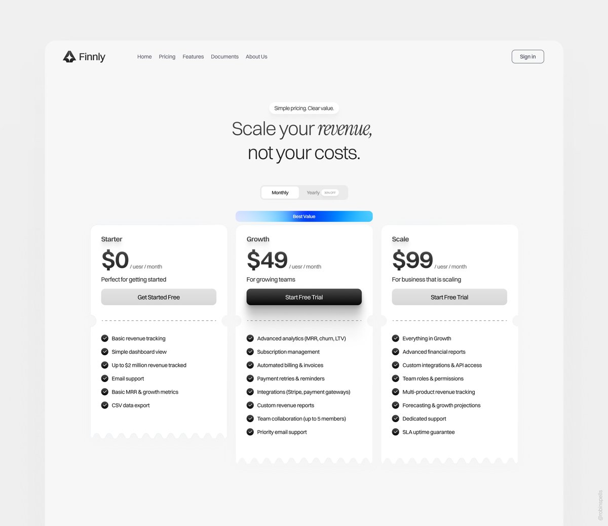 robinspells's tweet image. Pricing section design 

#webdesign #saas #uiux