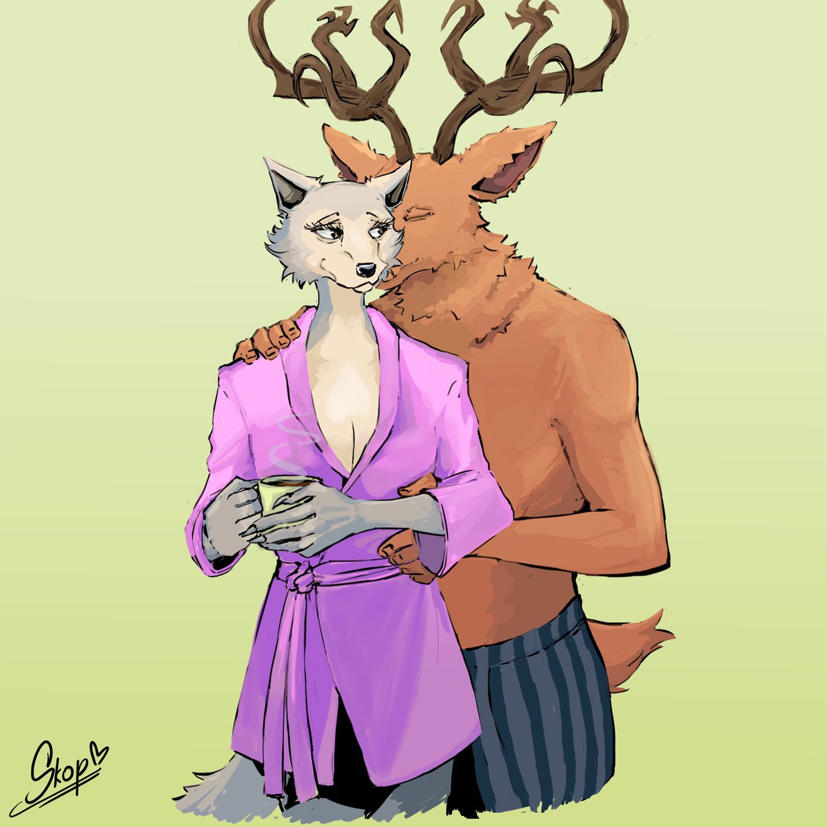 RonsSkop's tweet photo. Good morning
#BEASTARS
#Beastarsfanart
#Oguma ; #Leano
#Leaguma https://t.co/aCyNdYJUmF