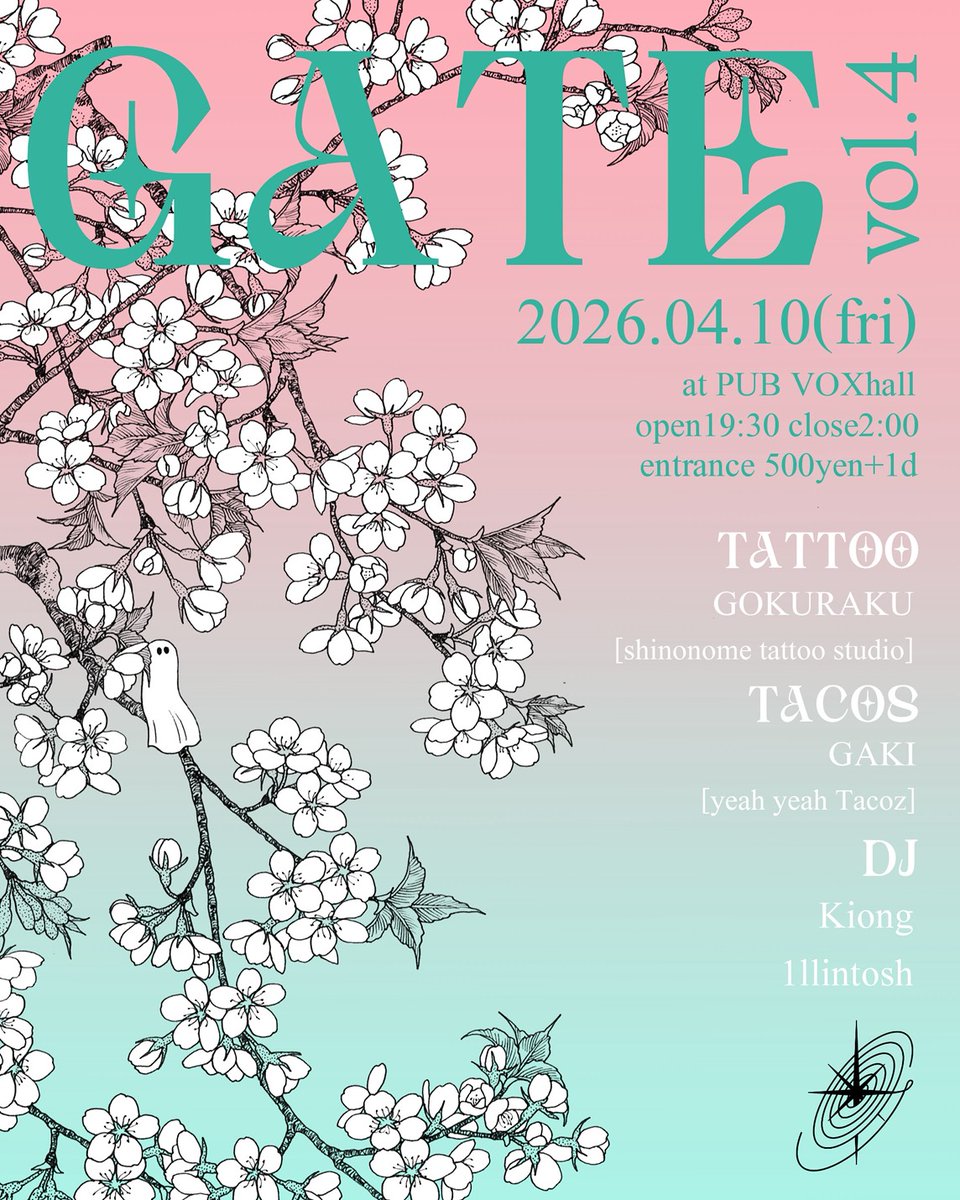 g8________'s tweet photo. あさって( •̑◡̶͂•̑ )
GOKURAKU&amp;GAKI pre.
"GATE vol.4"
2026.04.10 fri
TATTOO: GOKURAKU(東雲tattoo studio)
TACOS: gaki(yeah yeah Tacoz)
DJ: Kiong/1llintosh

19:30-2:00
charge 500+1d
at. Kyoto PUBVOXhall
⁡⁡───────
#tattoo #tacos #music #popup
#kyoto #GATE #yeahyeahTacoz https://t.co/lb42bGUXFl