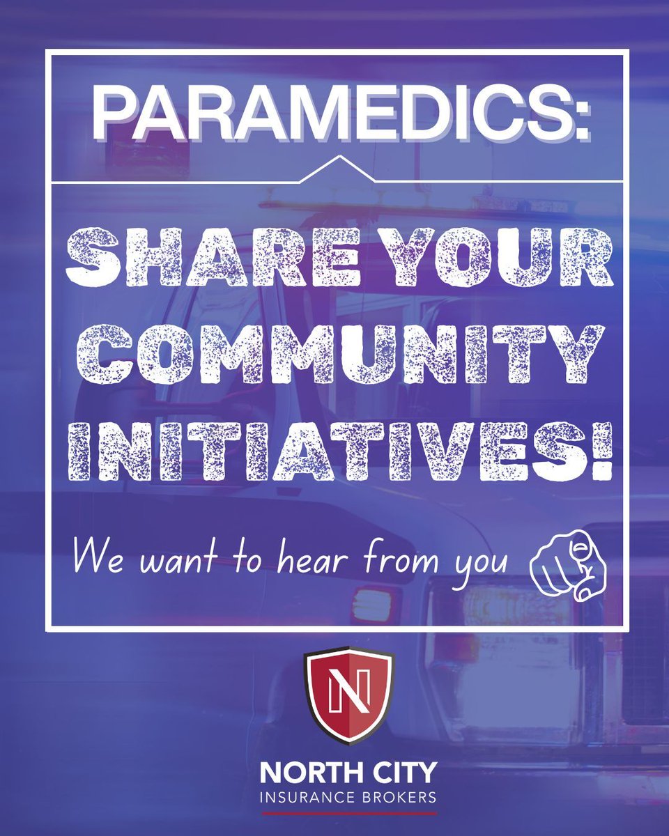 OntParamedic's tweet photo. SHARE YOUR COMMUNITY INITIATIVE - WE WANT TO SUPPORT WHAT MATTERS TO YOU

At North City Insurance Brokers, we know that paramedics care deeply about the communities they serve—both on and off duty. 

Every day, you make a difference in people’s lives, and we want to help support the causes that matter most to you.

Protecting communities is at the heart of what we do.

https://t.co/x4ExOoaDQv
