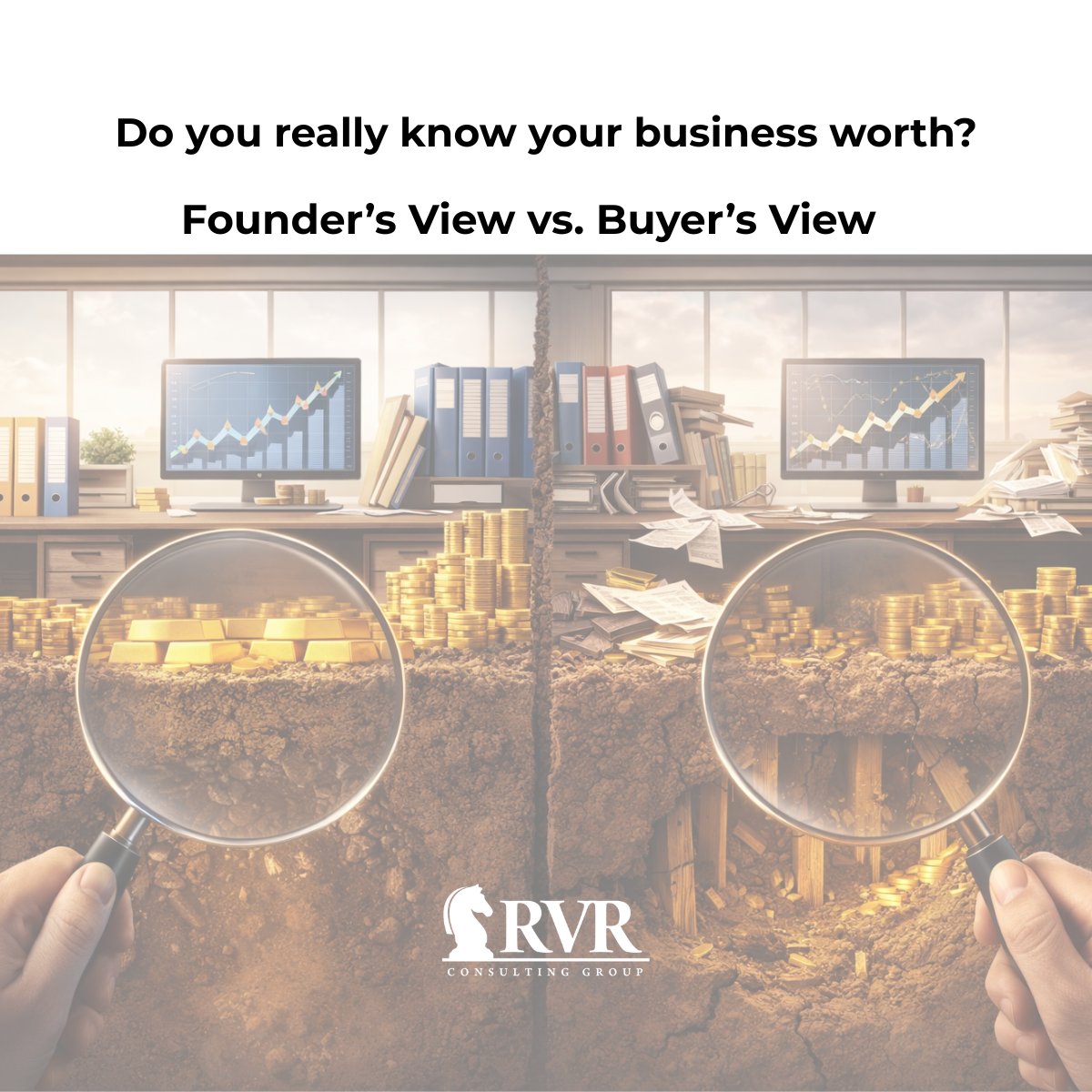 Founders see their business from the inside.

They see effort, relationships, and years behind it.

Buyers see it from the outside.

They see systems.
Leadership depth.
Revenue stability.

Seeing both perspectives can change the decisions you make today.

rvrteam.com