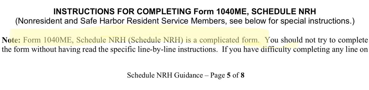 JStark29's tweet photo. @taxgirl Ha I’ve thought that was funny. One of my favorites is the honesty from Maine about how complicated a form is. I needed it for 2022 when a married client moved different times/years, they were not wrong https://t.co/2jn8ztoLkA