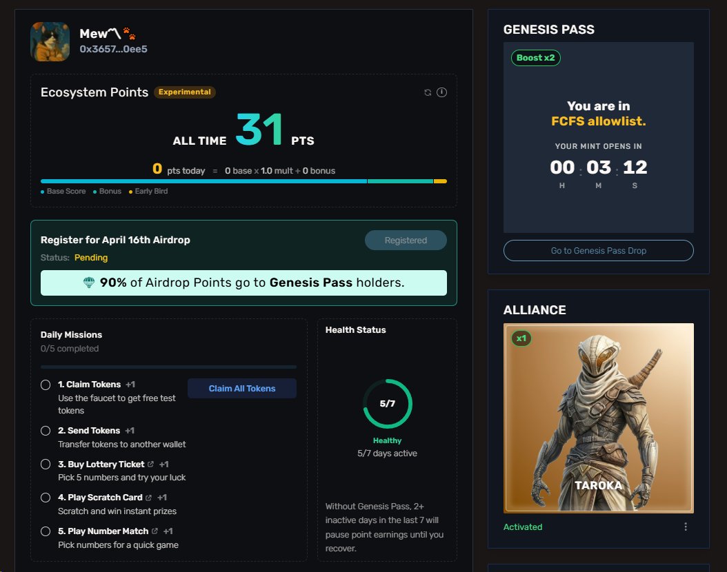 Mew_web3's tweet image. Genesis Pass FCFS opening soon on @Nasun_io.

90% of airdrop points go to holders.

If you're early, you know why this matters.

#Nasun #NFT