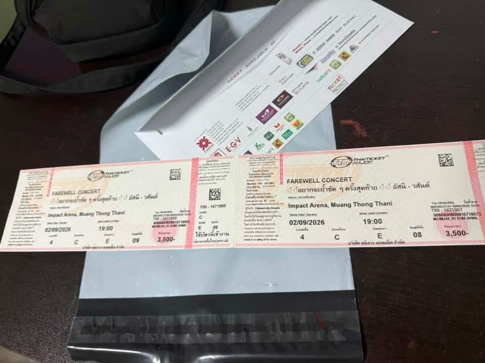 Uupoikk's tweet photo. ปล่อยบัตรคอนเสิร์ต รอบวันที่02/09/2026 โซนC มี2 ใบที่นั่งติดกันเลย ปล่อยใบละ 4,500 รวมค่ากดเรียบร้อยแล้ว
#อัสนีวสันต์ 
#FAREWELLCONCERTอัสนีวสันต์ https://t.co/eiLLbt3KD8