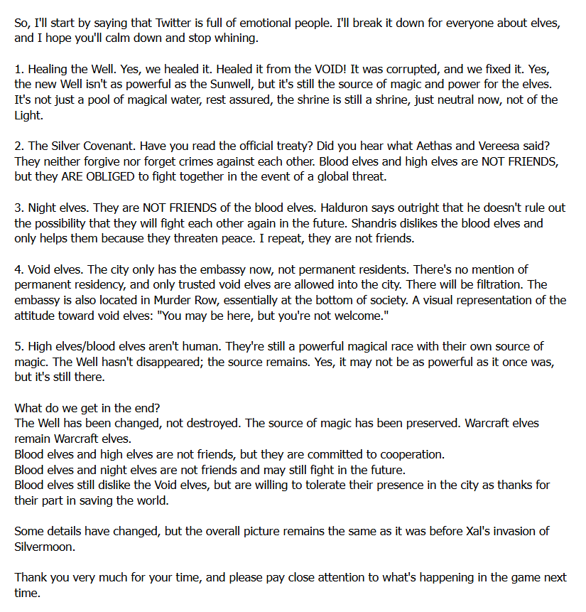 Please read this.
About the ending of the Elven plot in Midnight. |This is my personal opinion; you may disagree on any or all of it, I don't care. I just hope someone reads this and thinks about the events a little differently.